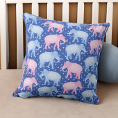 Roze en Blauwe Elephants Baby Birthday of Shower Inpakpapier Vel