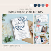 Bruid en bruidegom Namen Indigo bruiloft uitnodigi Uitnodigingen Wikkel