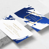 Abstracte Indigo Blue Brushstrokes brochure Drieluik Kaart