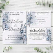 Indigo Romance Wedding Return Address Labels (Personaliseer de collectie van deze zelfstandige maker.)