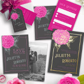 Camellia inkt roze grijze bruidruittabelnummers kaart