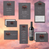 Ingewikkelde zwarte gotische kroonluchter met Roze Bedankdoosjes