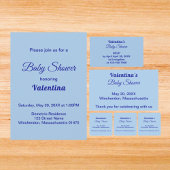 Typography Style Minimalist Light Blue Baby Shower Bedankdoosjes