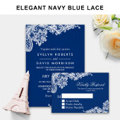 Schitterend blauw marinelaas ter bruiloft RSVP Ant