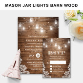 Rustic Wood Mason Jar String Light Briefkaart