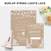 Rustieke Burlap String Lights Kant Tafelnummer