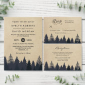 Uitnodiging tot het huwelijk van de Rustic Pine Tr (Personaliseer de collectie van deze zelfstandige maker.)