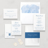 Elegant marineblauw groot RSVP-adres Etiket