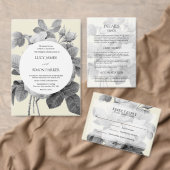 Elegante monochrome Franse vintage rozen Kaart (Personaliseer de collectie van deze zelfstandige maker.)