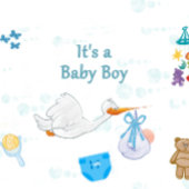 Het is een jongen - Gepersonaliseerd Baby shower Satijnen Lint