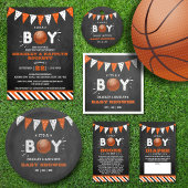 Het is een jongen! Basketbal Baby shower Luier Raf Informatiekaartje