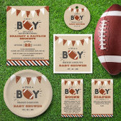 Het is een jongen! Football thema gecodeerd Baby s Ronde Button 5,7 Cm