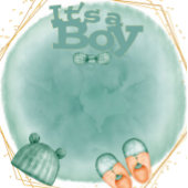 Een jongen in Mint Green en Gold Baby shower Servet