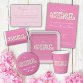 Het is een meisje, bloemen en vlinders baby shower spandoek