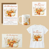 Herfst Bloemen Witte Pompoen Thanksgiving Theedoek