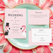 Leuk Flamingo bruiloft welkom Perfect Poster