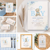 It’s a Boy,  Bear Baby Shower boy Bedankzakje