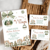 Christmas Village Neutral Baby Shower Welcome Poster