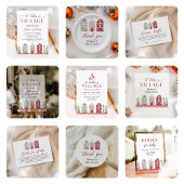 It Takes a Village Winter Christmas Baby Shower Informatiekaartje