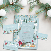 Vakantiestad/dorp Blue Diaper Raffle Ticket Informatiekaartje