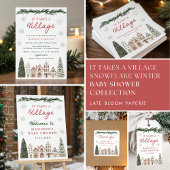 It Takes a Village Snowflake Winter Baby Shower Kaart