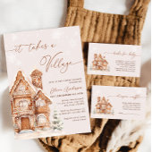 Er is een Village Holiday Town Baby shower nodig Kaart