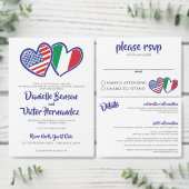 Italiaanse Amerikaanse hartvlaggen Informatiekaartje (Personaliseer de collectie van deze zelfstandige maker.)