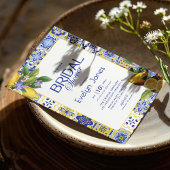 Italian Mosaic Blue Tile Lemons Bridal Shower Papieren Bekers