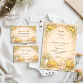 Italian Lemon Bunny Garden Baby Shower Kaart