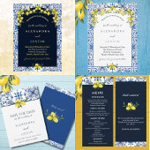 Navy Italian Lemon Wedding Details Enclosure Kaart