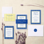 That's Amore Striped Blue & Yellow Wedding Kaart (Personaliseer de collectie van deze zelfstandige maker.)