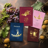 Bourgogne en goudwijn - Vrijgezellenfeest Folie Uitnodiging