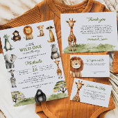 Wilde op de weg Schattigee baby dieren Baby shower Spandoek