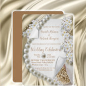 Ivoor, groen, blauw, gouden zijde en parels ronde sticker