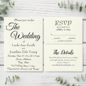 Ivory Color Simple Style Wedding Save The Date (Personaliseer de collectie van deze zelfstandige maker.)