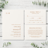 Chelsea Earthy Neutrals Modern Wedding Kaart (Personaliseer de collectie van deze zelfstandige maker.)