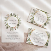 Ivoor Bloemen Waterverf Gouden Cirkel Huwelijk Acryl Uitnodigingen