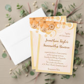 Ivoor Goud en Perzik Bloemen Slim Bruiloft Program Programmakaart (Personaliseer deze collectie van deze onafhankelijke maker. Test)