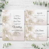 Elegant Ivoor Witte Bloemen Tafelnummer (Personaliseer de collectie van deze zelfstandige maker.)