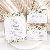 White Flowers, Cream Flowers, Baby shower Welcome Spandoek