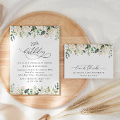 White Flowers, Cream Flowers, Boho, Birthday Sparkling Wijnetiket