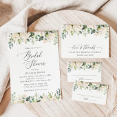 Witte bloemen, Cream Flowers, Boho, Table Numbers Kaart