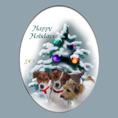 Jack Russell Terrier Schattigee Blauwe Kerst Feest iPhone Hoesje