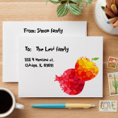 Rosh Hashanah Elegant Granaatappel Shana Tova Wijn Etiket