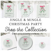 Jingle And Mingle Green Mistletoe Christmas Party Kaart
