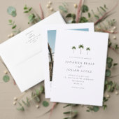 Palm Tree Minimal Script Details QR Code Wedding Informatiekaartje (Personaliseer deze collectie van deze onafhankelijke maker. Test)