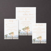 Elegant Boho Greenery Joshua Tree QR Code Weddensc Informatiekaartje (Personaliseer de collectie van deze zelfstandige maker.)