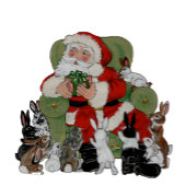 Whimsical Santa Bunny Rabbit Kerstmis Eve  Feestdagen Kaart