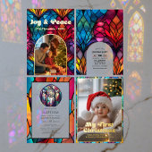 Glas in lood Roos Window Christmas Party Kaart