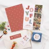 Vreugdevolle Vette Moderne Ronde Kerst Retouradres Zelfinktende Stempel